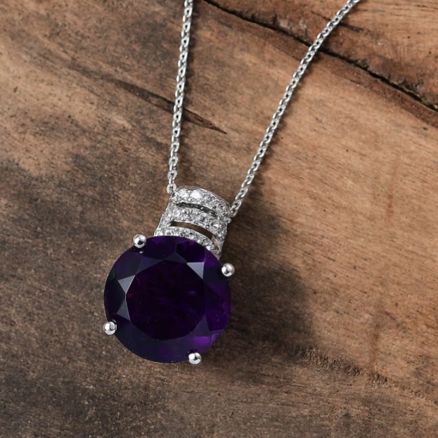 African Amethyst Pendant Necklace